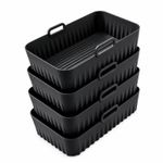 4PCs Silicone Air Fryer Liners Baking Tray Non-Stick AirFryer Basket with Handle