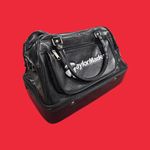 Taylormade Vintage Boston Weekender Golf Bag Leather Black Shoe Storage Duffel