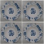 4x Portmeirion Botanic Blue 8.5" Bowls Rimmed Porcelain Cereal Dessert Set