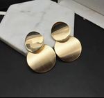 LARGE STATEMENT EARRINGS metal GOLD FASHION drop dangle circle Zara style gift