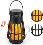 LED Flame Lamp with Bluetooth Speaker Waterproof Torch Lantern for Garden Home