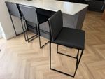 by Crea - Philip Bar Stool - Jade Black Leather - 66cm Seat Height