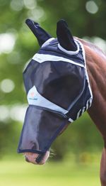 SHIRES 6665 FLYGUARD PRO SERIES FLY MASK WITH EARS AND NOSE **SALE** RRP £22