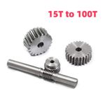 15T to 100T Gear Steel Worm Wheel Gear & Worm Gear Shaft1/1.5/2/2.5/3/4 Module