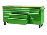 72" Steel Painted Tool Chest Garage Cabinet Work Bench 15 Drawer Lockable