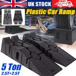 2PCS Heavy Duty 5 Ton 2.5+2.5 Ton Plastic Car Ramp Lifting Ramps 33cm Extra Wide