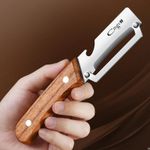 Premium Vegetable Peeler with Wooden Handle Bottle Opener 2 in 1 Tool  UK