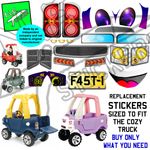 Replacement stickers SIZED TO FIT Little Tikes Cozy Truck Ride On toy Pickup car