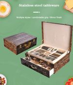 New Stainless Steel Wedding Luxury Pattern Handle Flatware Set 84pcs Cutlery Set