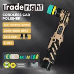 Traderight Cordless Car Polisher Buffer Mini Polishing Machine Dual Action 12V