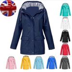 Ladies Outdoor Wind Rain Forest Jacket Coat Plus Size Womens Waterproof Raincoat