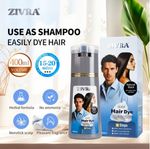 Natural Black & Dark Brown 400ml Instant Hair Color Shampoo | ZIVRA Hair Dye Sha