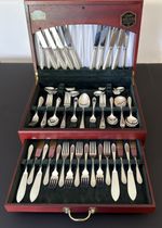 George Butler Bead Design Sheffield Silver Service 82 Piece Canteen of Cutlery