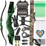 60" Recurve Bow Arrow Set Archery Bamboo Core Limbs Shoot Hunting RH LH