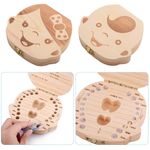 Kid Milk Teeth Keepsake Wooden Box Save Children Kids First Tooth Souvenir Gift