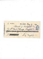 BANK  OF  IRELAND   CHEQUE   1919  MULLINGAR