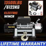 Heavy Duty Electric Winch 12v 13500lb/6123kg Steel Rope&Wireless Remote Workshop