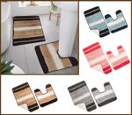 100% Cotton Rubber Back Large Bathroom Rug Anti-Slip Bath & Pedestal Mat 2pc Set