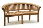 Teak 3 Seater Banana Bench, Deluxe