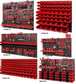 WALL MOUNTED TOOL PEG BOARD SET GARAGE STORAGE BINS WORKSHOP RACK SHED ORGANISER