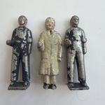 Three Vintage Lead /Pewter Figures.Possibly Britains Railway Civilian 