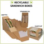 Kraft Cardboard Sandwich Wedges Cafe Takeaway Box Brown Wedge Packs Boxes