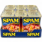 SPAM Hot & Spicy Chopped Pork and Ham 6 x 340g Tins Ready to Eat Canned Meat