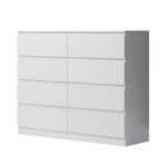 8 Drawer Chest of Drawers Modern Bedroom Furniture  Matt White