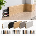 PVC Skirting Board 2.5m Cable Management Cover – 75mm High Line Profile Cezar