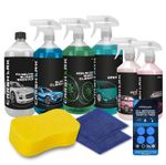 Car Cleaning Kit, 9-Piece Cleaning Kit, Tabs, Sponge, 2 x Cloths, CARSHARK