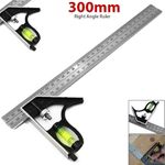 300mm Adjustable Engineers Combination Try Square Set 12” Right Angle Guide