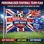CUSTOM PRINTED PERSONALISED Football Team FLAG , Team BANNER Any Design Free UK