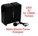 Mains Electric Fence Energiser Charger 230V 120KM 5J (Horse Fencing Farm)