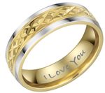 Mens Ring Engraved I Love You In Wooden Box By Willis Judd 7mm UK Seller