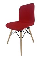 Contemporary Red Wool Dining Office Chair Retail Commercial Furniture