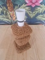 Hemp rope lamp Handmade Hemp rope on a china base