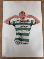 Celtic Fc Adam Idah Big Sticker. 30cm x 27cm. Glasgow Celtic. Ireland. Football