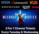 Meerkat Movies 2 For 1 Cinema Ticket Code Cineworld ODEON VUE