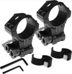 2Pcs 11mm rail Adjustable Height Scope Mount 30mm 1" Rings Dovetail Riser Mount