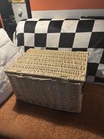 Large rattan wicker picnic basket gift hamper