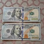 2 x $100 US dollars holiday money - two usd banknotes - total value is 200 usd