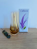 Caithness Glass Vase Amber 18.5cm Scottish Art Glass Boxed