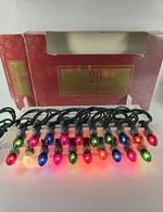 Vintage Christmas Decoration 20 Outdoor Lights Multi Coloured 1 Bulb Replaced