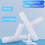 Plastic T Piece Equal Tee Pipe Joiner Connector Hose Water Tube Fitting Barbed