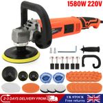 1580W Rotary 7" Floor Car Polisher Kit Buffer Polishing Machine Buffer Wax Pads