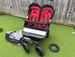Mountain Buggy Duet Double Pushchair Pram. Used. Red And Black