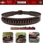 TOURBON Leather Rifle Cartridges Belt Ammo Revolver Holster 357 Bullets Holder
