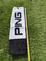 Beautiful Black and White Ping Golf Towel with Bag Clip Brand New