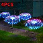 4x Solar Lights Outdoor Garden 600 LED Solar Powered Firework Light Lamp Pathway