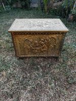 Vintage Peerage Made In England’ Embossed Brass Storage Chest / Coffee Table